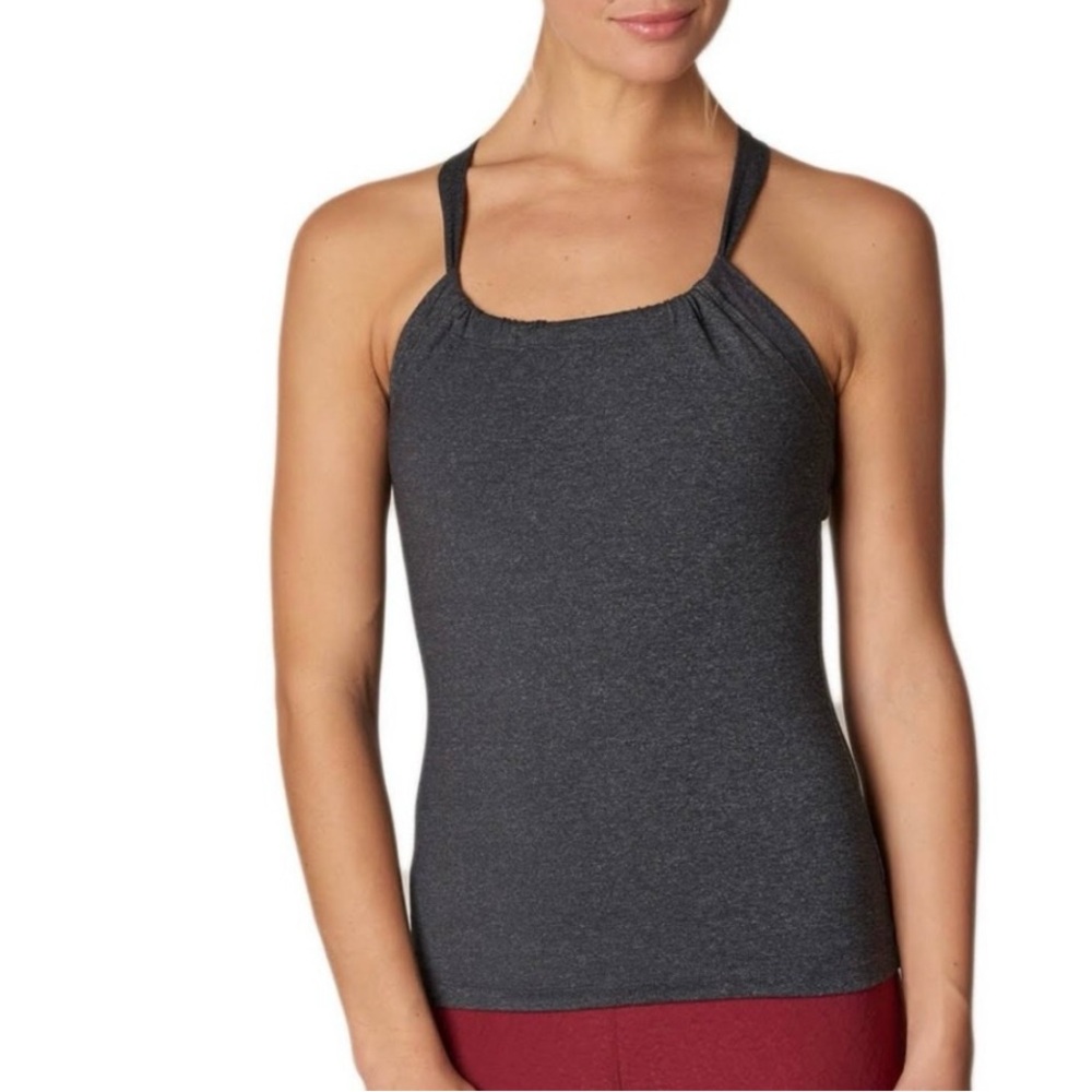 PRANA Quinn Chakra Tank Top Charcoal Heather Gray Size Small - Picture 2 of 14